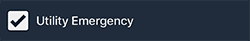 Notification checkbox for Utility Emergency.