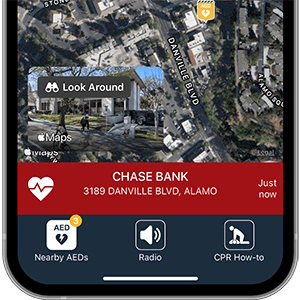 PulsePoint CPR-needed activation screen.